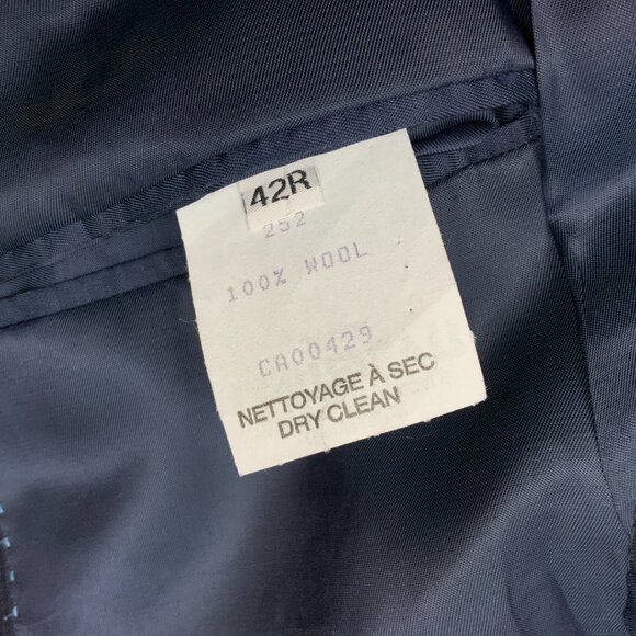 Peter Millar Men's Navy Blue Blazer Long Sleeve Classic 100% Wool Sz 42R - Picture 14 of 16